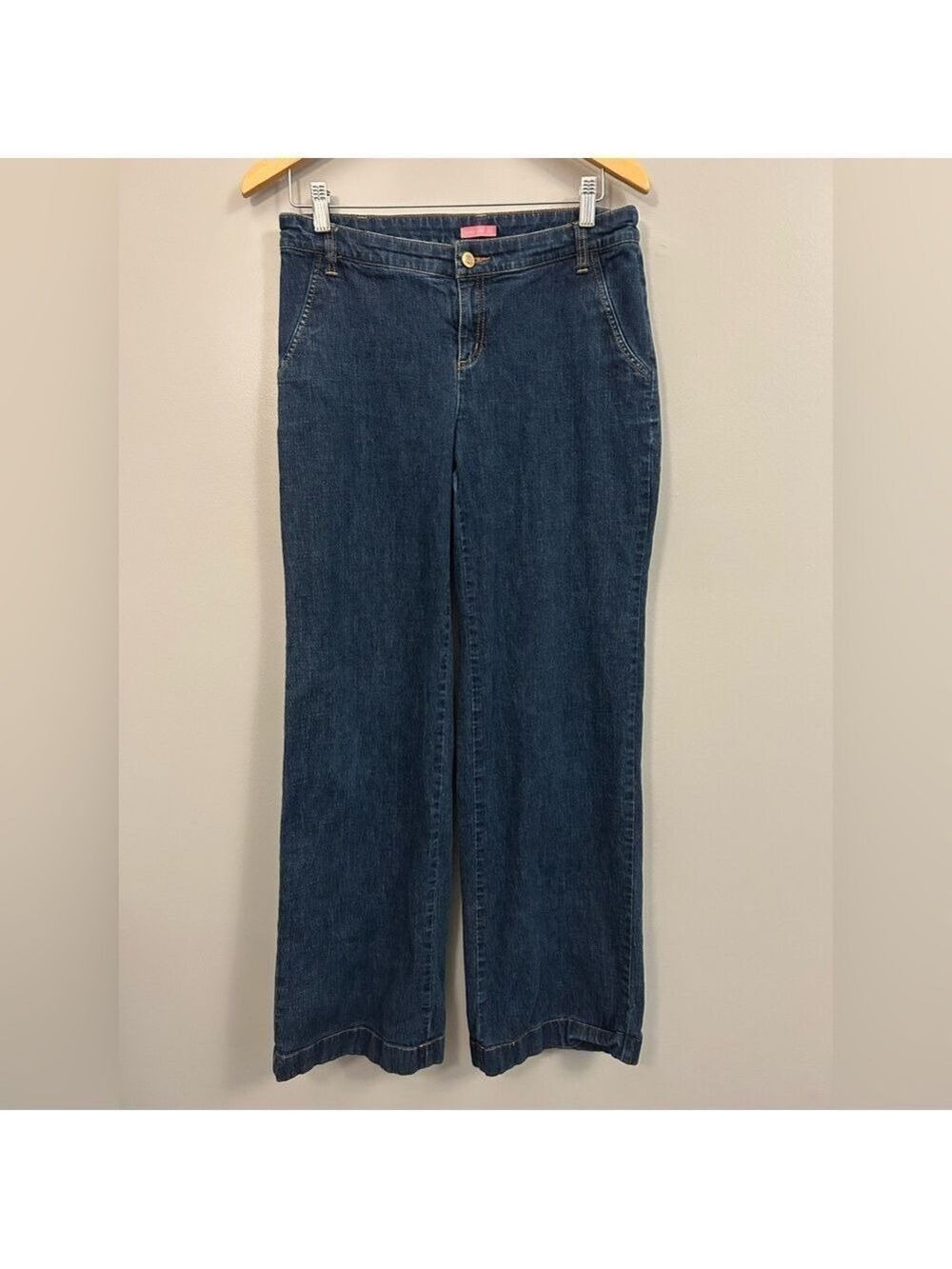 Lilly Pulitzer Dark Blue Flare Jeans Size 8